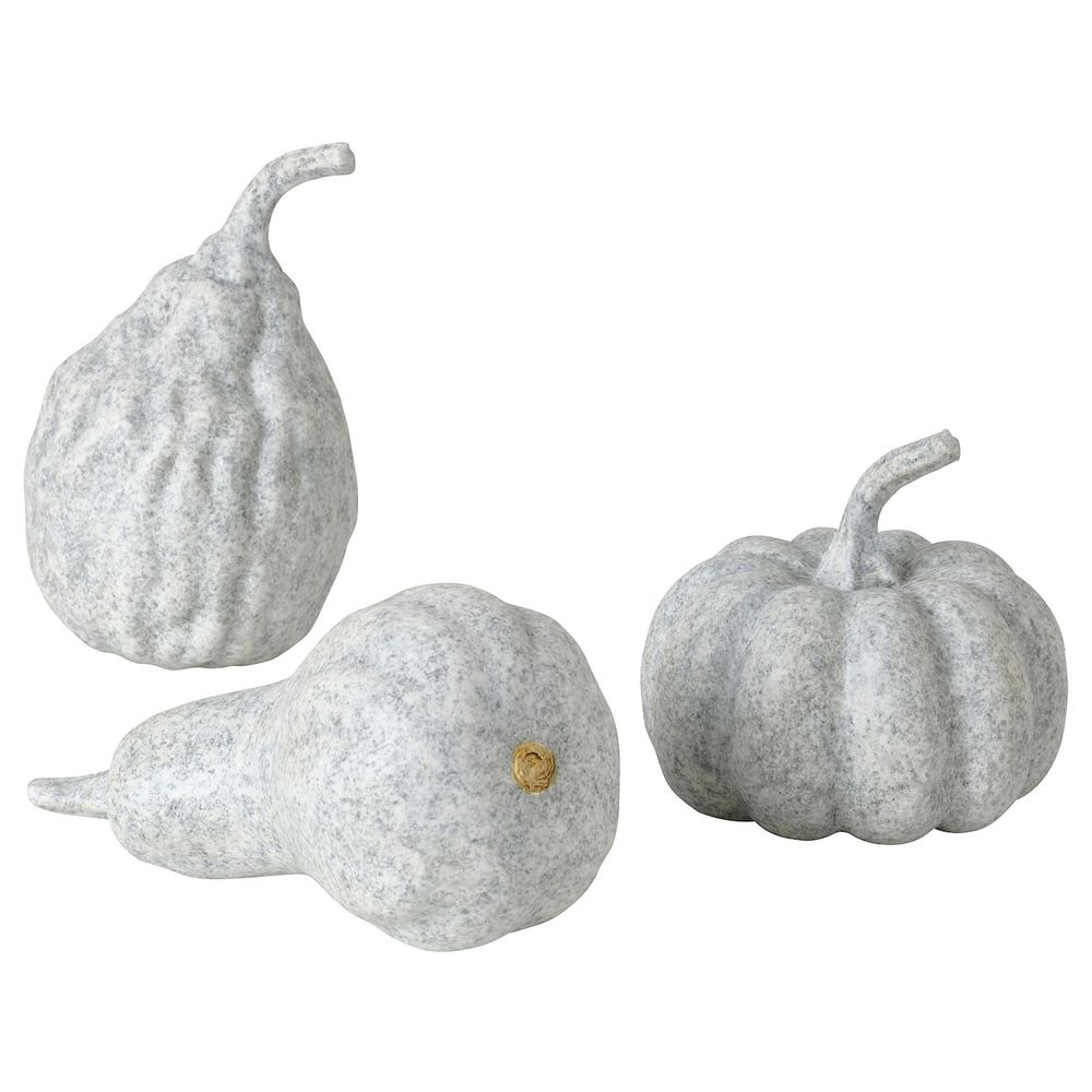 Декоративная тыква, 3 шт., серый IKEA HÖSTKVÄLL ХЁСТКВЭЛЛ 804.975.48 - фото 1