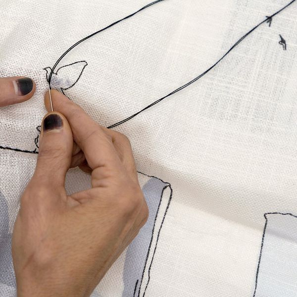 Чехол на подушку, белый сиреневый/ручная работа 65x40 см IKEA LOKALT ЛОКАЛЬТ 304.994.94 - схема-чертеж с размерами