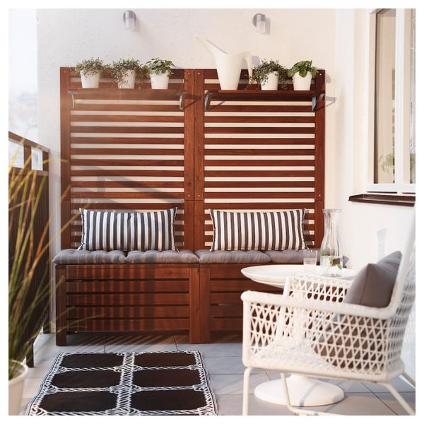 Садовая скамья + панель/полка, коричневая морилка 80x44x158 см IKEA ÄPPLARÖ ЭПЛАРО 792.288.73 - фото 6