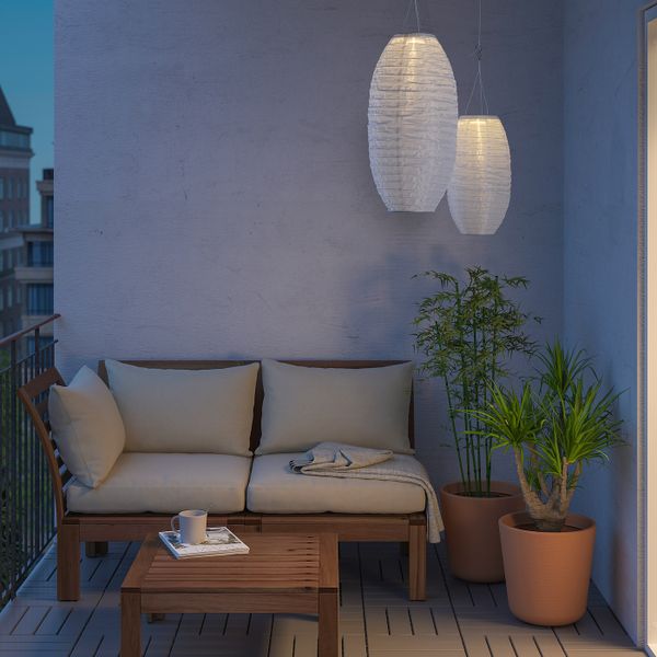 Подвесная светодиодная лампа, для сада/овал белый 60 см IKEA СОЛВИДЕН 104.516.81 - схема-чертеж с размерами