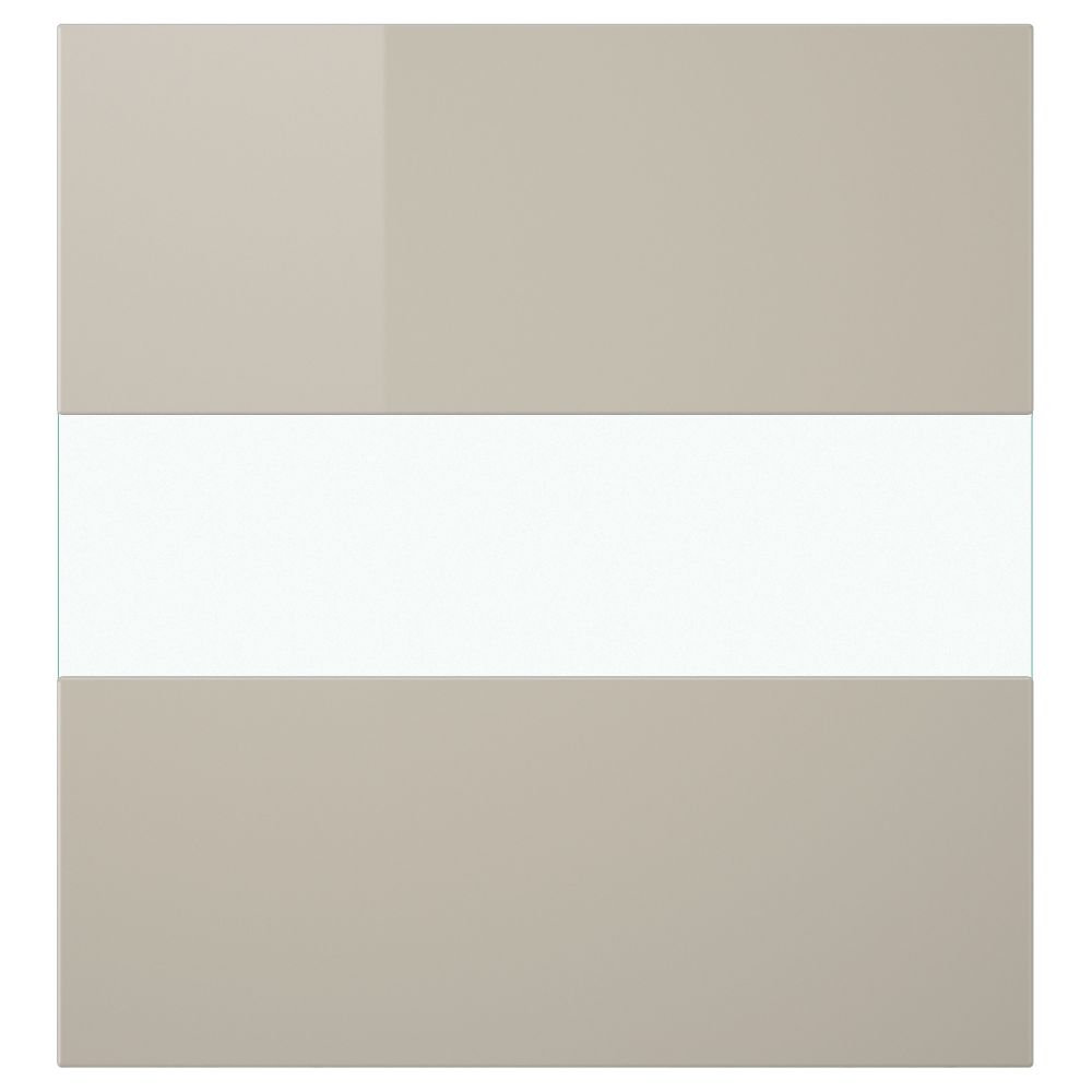 Стеклянная дверь СЕЛЬСВИКЕН, глянцевый, бежевый (60x64 см) - схема-чертеж с размерами