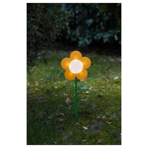 Подсветка на солнечных батарее, светодиод СОЛВИДЕН, для сада, цветок желтый - фото 2