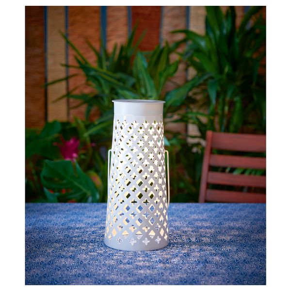 Настольная светодиодная лампа, солнечная батарея СОЛВИДЕН, конусообразный белый - фото 2