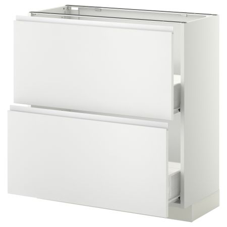 Напольный шкаф с 2 ящиками МЕТОД / ФОРВАРА, белый, Нодста белый