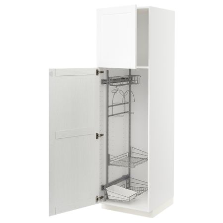 Высокий шкаф с отделением для аксессуаров для уборки, 60x60x200 cm IKEA METOD МЕТОД 094.735.23