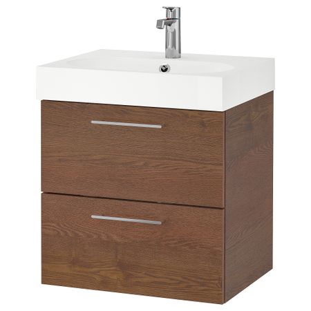 Шкаф для раковины с 2 ящиками, 61x49x68 cm IKEA BRÅVIKEN БРОВИКЕН, GODMORGON ГОДМОРГОН 193.202.71