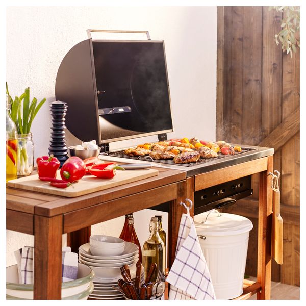 Угольный гриль с тележкой ЭПЛАРО / КЛАСЕН, коричневая морилка - фото 2