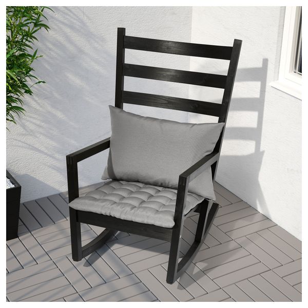 Кресло-качалка, для дома/улицы ВЭРМДЭ, черно-коричневый черный черно-коричневая морилка - фото 6