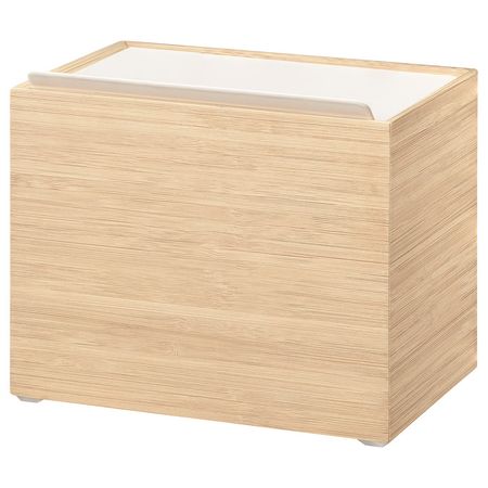 STEGESUND Контейнер с крышкой - белый/светлый бамбук 17x12x14 см