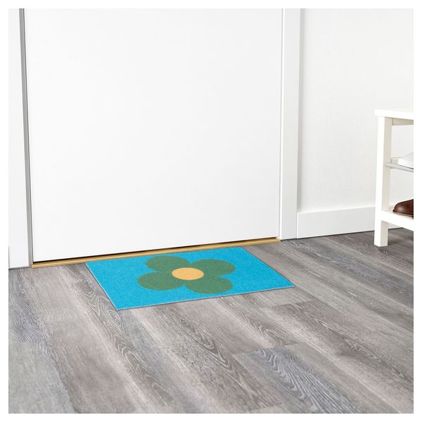 Придверный коврик СОММАР 2019, большие цветы синий, зеленый (40x60 см) - фото 3