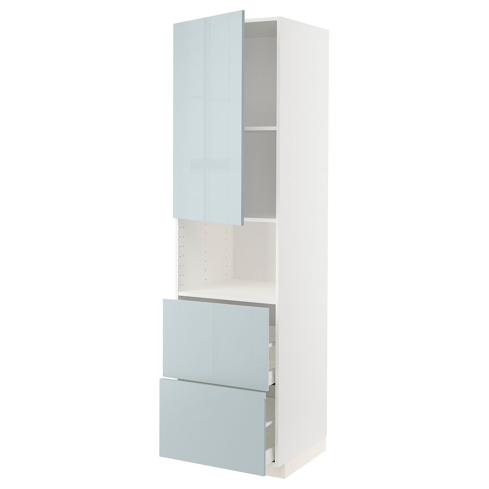 Высокий шкаф для СВЧ, дверца,2ящика, 60x60x220 cm IKEA METOD МЕТОД, MAXIMERA МАКСИМЕРА 094.787.90 - фото 1