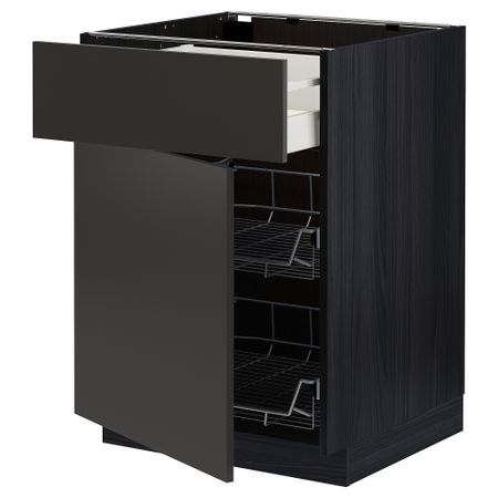 Напольный шкаф с проволочной корзиной, ящик, дверью IKEA METOD МЕТОД, MAXIMERA МАКСИМЕРА 194.976.32