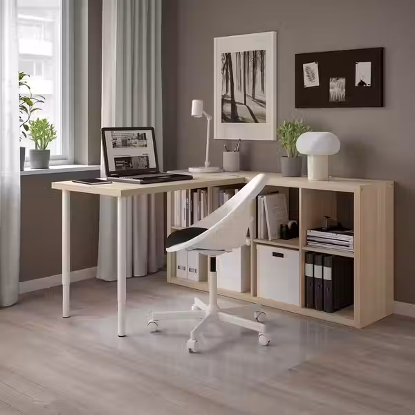 KALLAX / LINNMON Стол, комбинация - белый/под беленый дуб 77x139x147 см - схема-чертеж с размерами