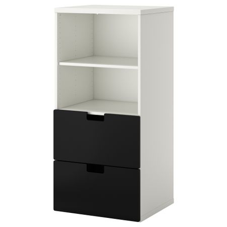 Комбинация для хранения СТУВА, белый, черный (60x50x128 см)