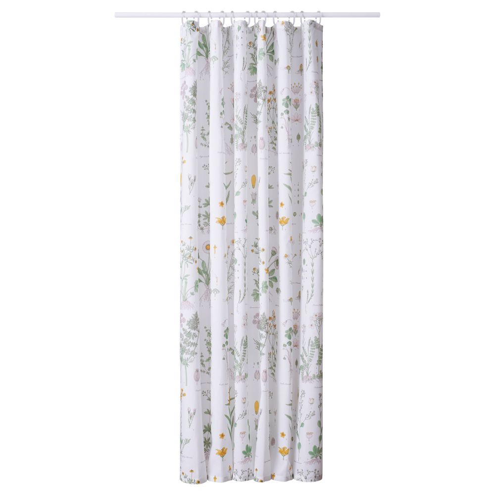 Штора для ванной СТРАНДКРИПА, с цветочным орнаментом, белый (180x200 см) - схема-чертеж с размерами