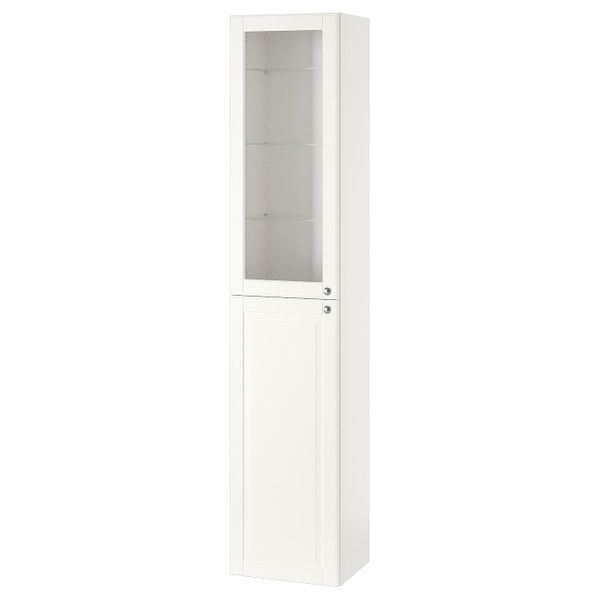 Шкаф высокий, Кашён белый 40x32x192 см IKEA GODMORGON ГОДМОРГОН 104.858.98 - фото 1