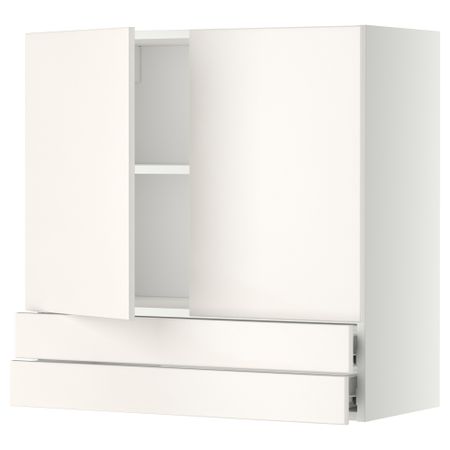 Навесной шкаф, 2 дверцы, 2 ящика МЕТОД / ФОРВАРА, белый, Веддинге белый
