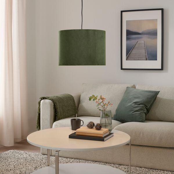 Абажур, темно-зеленый бархат, 33 см IKEA MOLNSKIKT 405.423.74 - схема-чертеж с размерами