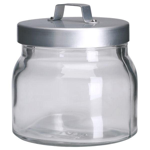 Банка с крышкой БУРКЕН, прозрачное стекло, алюминий (0.5 л) - схема-чертеж с размерами