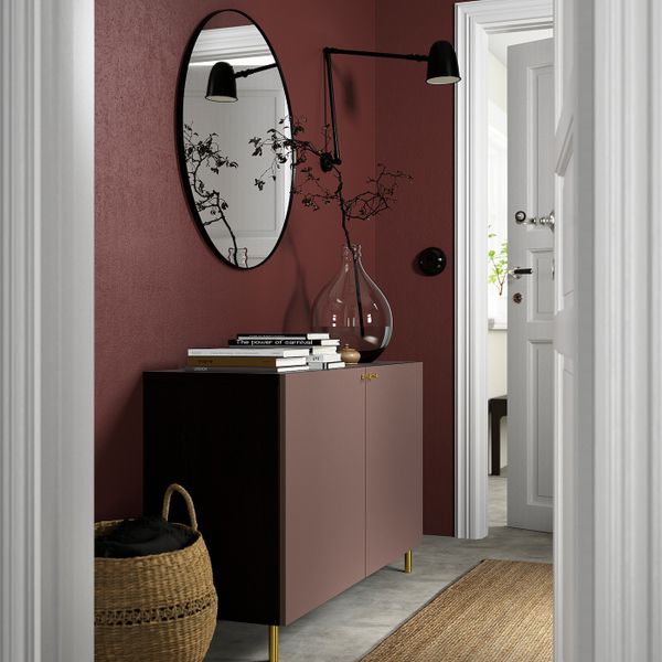 Комбинация для хранения с дверцами, черно-коричневый/ХЁРТВИКЕН/ОСАРП коричневый 120x42x74 см IKEA BESTÅ БЕСТО 994.353.05 - фото 3