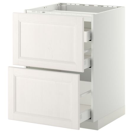 Напольный шкаф, 2 фронтальных панели, 3 ящика МЕТОД / МАКСИМЕРА, белый, Лаксарби белый