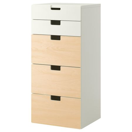 Комбинация для хранения с ящиками СТУВА, белый, береза (60x50x128 см)