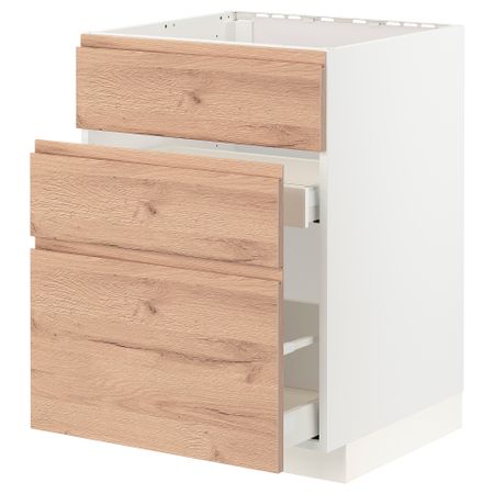 Шкаф под мойку + 3 фасада, 2 ящика, 60x60 cm IKEA METOD МЕТОД, MAXIMERA МАКСИМЕРА 694.029.19