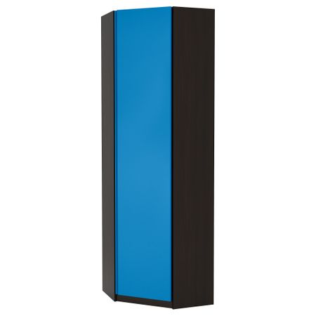 Гардероб угловой ПАКС, черно-коричневый, Виканес синий