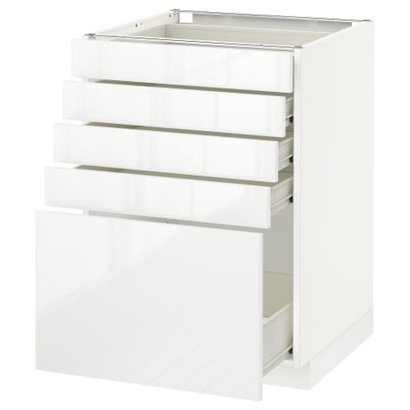 Напольный шкаф с 5 ящиками МЕТОД / ФОРВАРА, белый, Рингульт белый