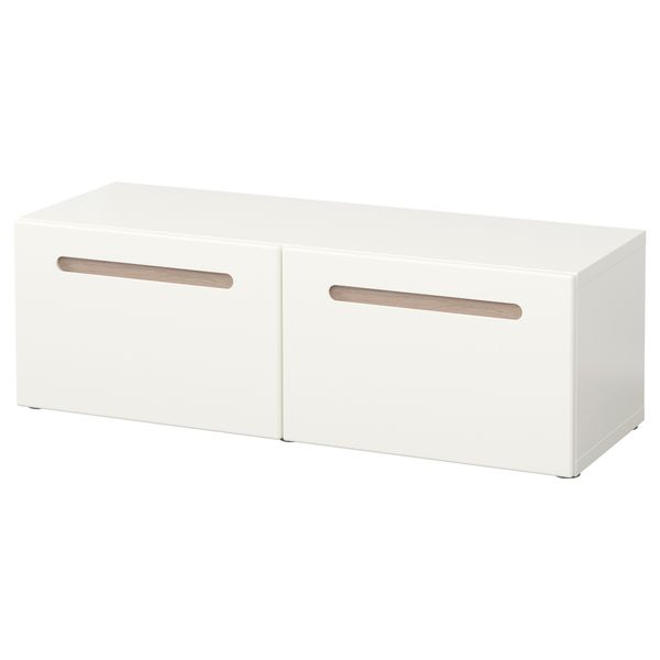 Стеллаж с дверьми БЕСТО, Марвикен белый (120x40x38 см) - схема-чертеж с размерами