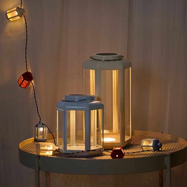 Настольная Светодиодная лампа, солнечная батарея, фонарь, голубой, 17 см IKEA SOLVINDEN 405.145.83 - фото 5