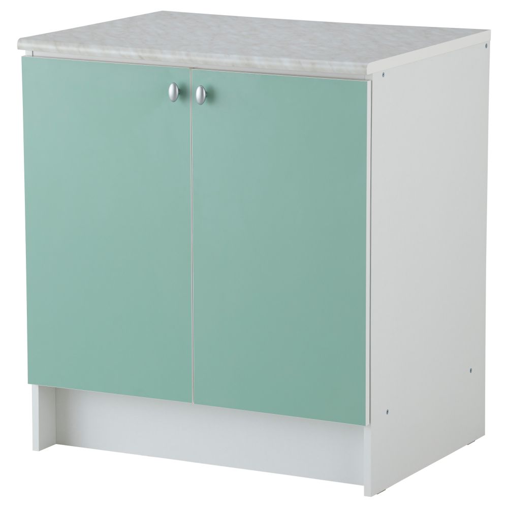Напольный шкаф с дверьми АЛЬБРУ, светло-зеленый (80x89 см) - фото 1