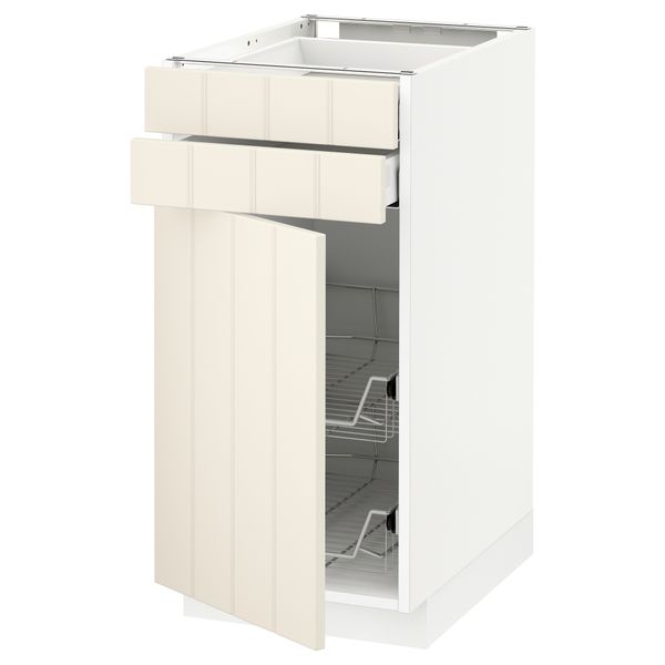 Напольный шкаф, дверца, 2 ящика, проволочных корзин МЕТОД / МАКСИМЕРА, белый, Хитарп белый с оттенком - схема-чертеж с размерами