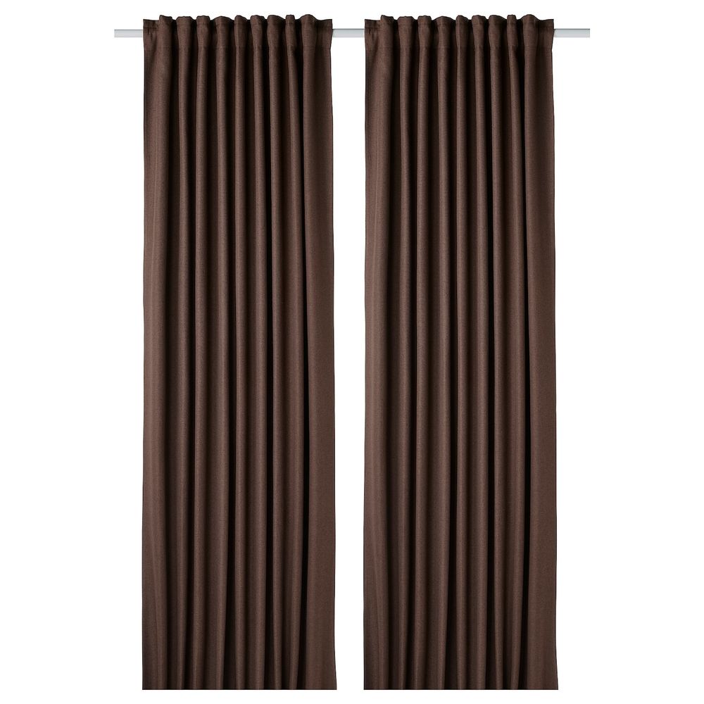 Затемняющие гардины, 2 шт., коричневый 145x300 см IKEA ANNAKAJSA АННАКАЙСА 704.981.43 - фото 1