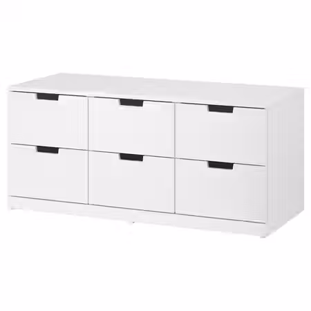 NORDLI Комод с 6 ящиками - белый 120x54 см