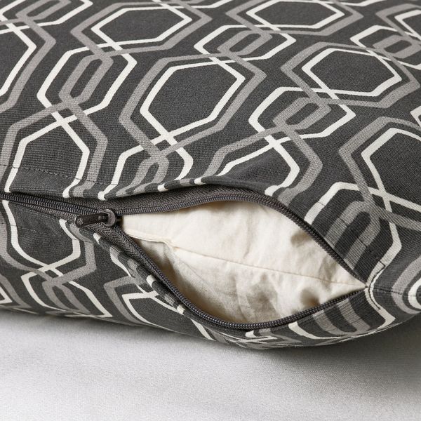 Чехол на подушку, темно-серый/белый 50x50 см IKEA JÄTTEPOPPEL ЙЭТТЕПОППЕЛЬ 405.139.32 - фото 2