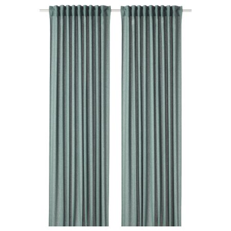 Затемняющие гардины, 2 шт., 145x300 см, зелено-синий IKEA HANNALEN ЛЕНA ХАННАЛЕНА 204.698.50