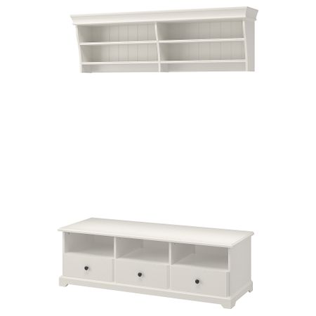 Шкаф для ТВ, комбинация, 145x49 см, белый IKEA LIATORP ЛИАТОРП 090.287.59
