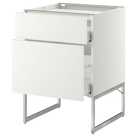 Напольный шкаф, 2 фронтальных панели, 3 ящика МЕТОД / МАКСИМЕРА, белый, Хэггеби белый