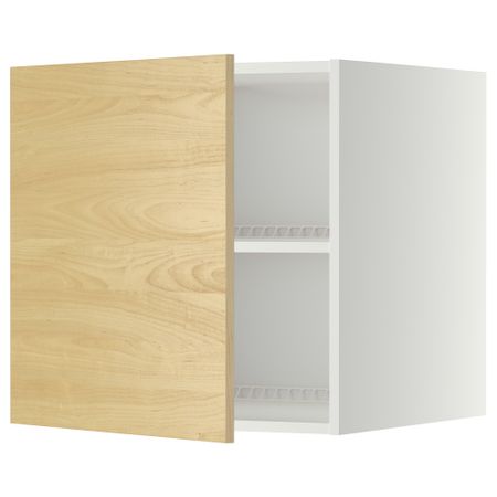 Верхний шкаф на холодильник, морозильник МЕТОД, белый, Тингсрид береза