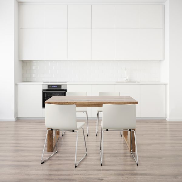 Стол и 4 стула, 140x85 cm IKEA BERNHARD БЕРНГАРД, MÖRBYLÅNGA МОРБИЛОНГА 592.460.43 - фото 4