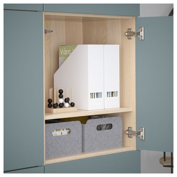 Комбинация для хранения с дверцами БЕСТО, под беленый дуб, Вальвикен серо-бирюзовый - фото 3