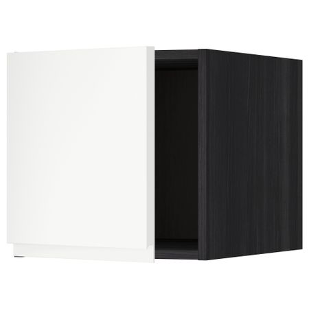 Верхний шкаф МЕТОД, черный, Воксторп белый (40x40 см)