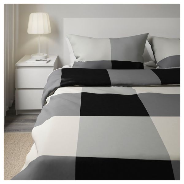 Пододеяльник и 2 наволочки БРУНКРИСЛА, черный, серый - фото 3