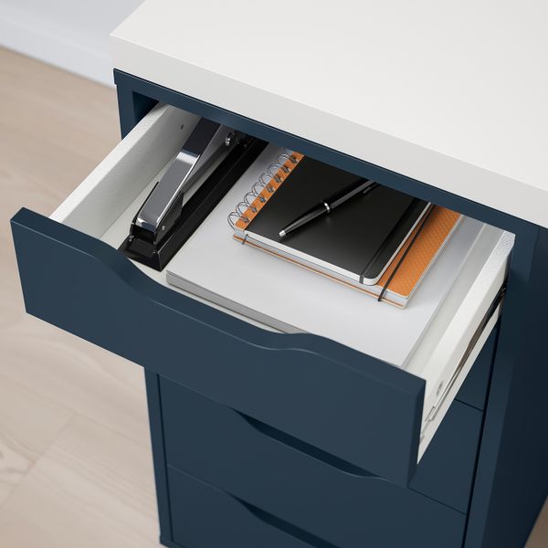 Стол, белый, синий 150x75 см IKEA LINNMON ЛИННМОН / ALEX АЛЕКС 293.040.15 - схема-чертеж с размерами