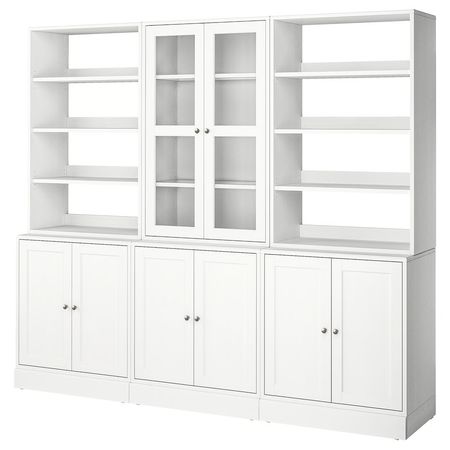 HAVSTA Комбинация д/хранения+стекл дверц - белый 243x47x212 см