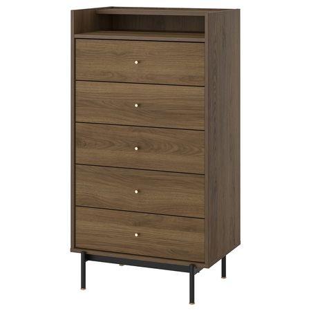 RÅDMANSÖ Комод с 5 ящиками - коричневый под грецкий орех 70x48x132 см