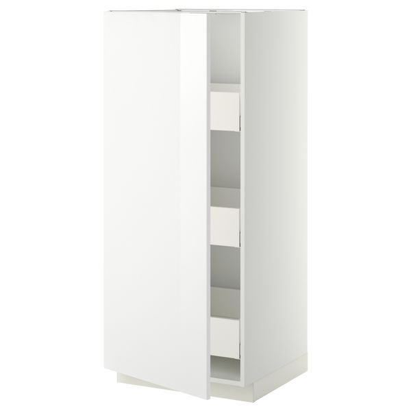Высокий шкаф с ящиками МЕТОД / МАКСИМЕРА, белый, Рингульт белый - фото 1