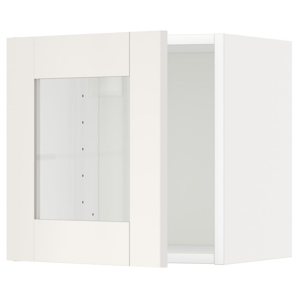 Навесной шкаф со стеклянной дверью, белый/Сэведаль белый 40x40 см IKEA METOD МЕТОД 892.229.41 - фото 1