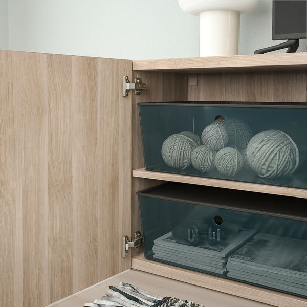 Контейнер с крышкой, прозрачный черный, 37x54x21 см IKEA KUGGIS КУГГИС 695.612.44 - фото 5